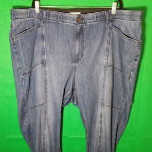 Catherines Women Plus Size 3X Comfort Waist Ankle Jean Denim Zipper Retro